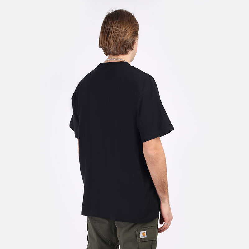 мужская черная футболка Carhartt WIP S/S Scramble Pocket T-Shirt I029983-black/white - цена, описание, фото 4